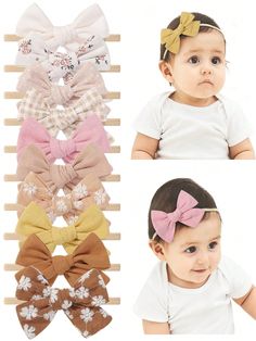 10pcs Handmade Embroidered Bowknot Decor Children Hair Band For Baby Multicolor    Polyester     Baby Supplies, size features are:Bust: ,Length: ,Sleeve Length: Handmade Baby Hair Band, Baby Hair Bands, Children Hair, Stitch Fit, Baby Hair Accessories, Baby Supplies, Elastic Headbands, Lilo And Stitch, Maternity Bag