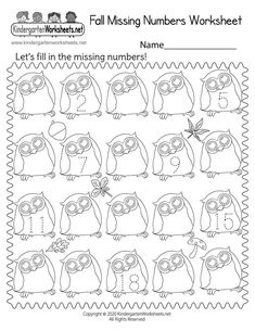 an owl missing numbers worksheet for kids to learn how to find the missing numbers