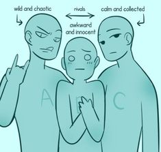 three people with different facial expressions are depicted in this cartoon, and the text above them says