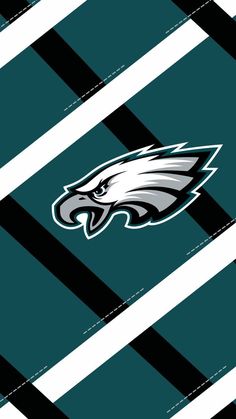 the philadelphia eagles'logo is shown on an allover striped jersey material that has been designed to match the team's uniform colors