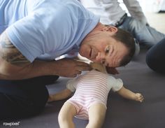 Baby CPR first aid training | premium image by rawpixel.com Toddler Cpr, Pediatric Nursing, Cpr, Pediatrics