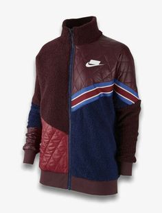 Brand new with the Tags Nike Sportswear Sherpa Track Jacket. Women’s size Large. Color Burgundy / Navy / White. Retail price $130.00 Description Rich polyester fabric with quilted and fleece panels. Zipper closure on front. Dual side slip-in pockets. Embroidered Nike signature branding. Sports Outerwear With Patchwork And Long Sleeves, Sports Long Sleeve Patchwork Outerwear, Casual Sports Outerwear With Patchwork, Long Sleeve Patchwork Sports Outerwear, Sportswear Fleece-lined Winter Track Jacket, Winter Sportswear Track Jacket With Fleece Lining, Sporty Fleece Outerwear With Patchwork, Sporty Patchwork Fleece Outerwear, Sportswear Fleece Jacket For Streetwear In Fall