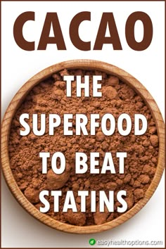 This week my wife and I realized how good we feel after a raw cacao powder-banana smoothie. It’s not all that surprising considering cacao has 40 times the antioxidants of blueberries. But I decided to look further into cacao’s health benefits and was even more impressed by how they challenge statins... Benefits Of Cacao Nibs, How To Use Cacao Powder, Navitas Cacao Powder Recipes, Cacao Powder Recipe Healthy, Raw Cacao Recipes, Cocoa Powder Benefits, Cacao Nibs Benefits, Cacao Powder Smoothie, Benefits Of Cacao Powder