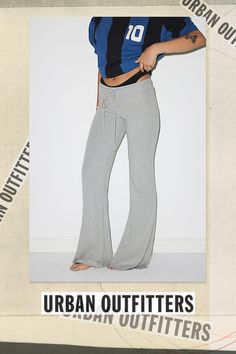 Easy and effortless lounge pants by Out From Under. Cut in a low-rise with a flared silhouette at the legs. Topped with an adjustable drawstring waistband. Only at UO. Features Out From Under Easy Does It flare pant Low rise lounge pant Soft and stretchy knit Low rise waistline with drawstring tie Fitted through waist, hips and thighs Slim bootcut fit Full length Pull-on construction UO exclusive Content + Care 100% Cotton Machine wash Imported Size + Fit Model in Navy is 5’10.5" and wearing size Small Measurements taken from size Small Waist: 24" Inseam: 33" | Out From Under Easy Does It Flare Pant in Grey, Women's at Urban Outfitters Flare Bottoms With Elastic Waistband For Loungewear, Casual Flare Yoga Pants For Loungewear, Casual Flare Bottoms For Loungewear, Stretch Drawstring Lounging Bottoms, Sporty Flare Pants For Loungewear, Stretch Drawstring Bottoms For Lounging, Full Length Lounge Pants With Drawstring, Sporty Flare Lounge Pants, Full-length Drawstring Lounging Pants