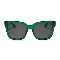 BELLA - PALM GREEN CRYSTAL + GREY + POLARIZED SUNGLASSES Palm Green, Diff Eyewear, Ciao Bella, Green Crystal, Green Crystals, Polarized Lenses, Square Shape, Polarized Sunglasses, Sunnies