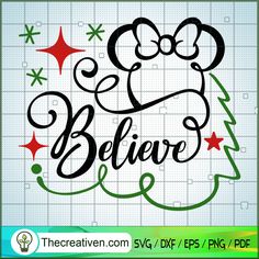 believe mickey mouse christmas tree svt cut file