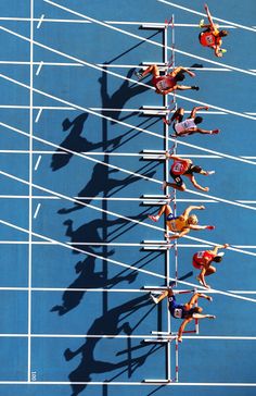 the athletes are lined up on the starting line to compete in an olympic event or competition