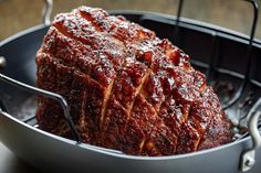 the meat is cooked and ready to be served in the pan on the stove top