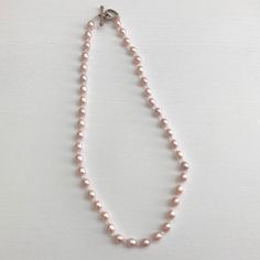 Pink Faux Pearl Necklace. See Pictures For Condition. Never Worn, Just Stored In Jewelry Box Pink Pearl Necklace Chain For Jewelry Making, Cute Pink Pearl Necklace, Delicate Pink Pearl Necklace With Pearl Chain, Adjustable Pink Pearl Chain Necklace, Adjustable Pink Pearl Necklace, Diy Choker, Pink Pearl Necklace, Faux Pearl Necklace, See Pictures