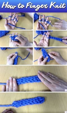 the instructions for how to finger knitting are shown in this video, and it's easy