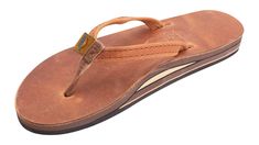 Size Medium Rainbow Sandals Classic Adjustable Flip Flops With Single Toe Strap, Comfortable Leather Flip Flops, Classic Leather Slip-on Flip Flops, Adjustable Leather Flip Flops, Classic Adjustable Flip Flops With Leather Footbed, Classic Brown Leather Flip Flops, Adjustable Leather Flip Flops With Single Toe Strap, Adjustable Leather Flip Flops With Leather Sole, Classic Leather Flip Flops With Rubber Sole