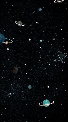 an image of planets and stars in the night sky