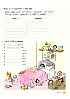 a worksheet for children to learn how to read the words in their books