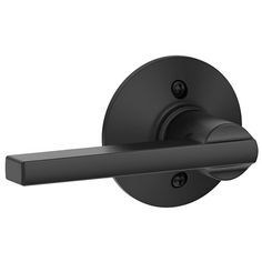 a black door handle on a white background