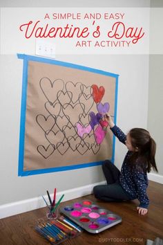 Valentine's Day Heart Art Activity (so cool!) - Busy Toddler Valentines Day Crafts Toddlers, Curriculum Themes, Preschool Valentines Activities, Valentine Sensory, Toddler Class, Sowing Seeds, Easy Toddler Activities, Valentine Activities