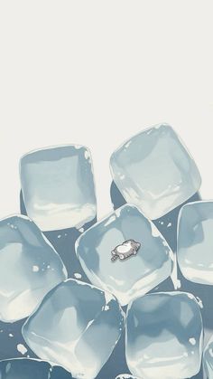 there is a ring in the middle of many ice cubes