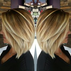 Inverted bob blonde balayage by Jessica hunt IG- Jessicawhunt Shoulder Length Bob Haircut, Inverted Bob Haircuts, Inverted Bob Hairstyles, Popular Short Hairstyles, Inverted Bob, Bob Hairstyles For Fine Hair, Haircut And Color, Bob Haircuts, Shoulder Length Hair