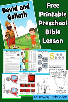 the david and goliath printable preschool bible lesson with instructions for children to learn how