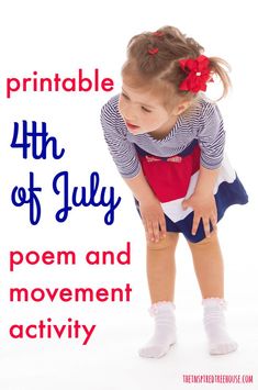 4th Of July Gross Motor Preschool, Forth Of July Toddler Activities, 4th Of July Gross Motor Activities, Fourth Of July Occupational Therapy, 4th Of July Movement Activities, 4th Of July Preschool Activities Gross Motor, 4th Of July Gross Motor For Toddlers, July Poem, Butterfly Poems