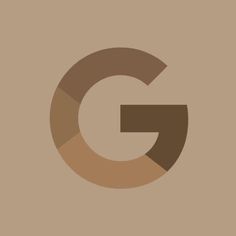 the letter g is made up of different colors and shapes, including brown, beige, and tan