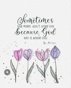 watercolor flowers with bible verse written on the bottom, and an illustration of three tulips