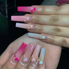 Nude Ombre Nails, Spring Break Nails Acrylic, Ombre Nail Design, Beautiful Gradient, Long Acrylic Nail Designs, Ombre Nail, Plastic Board, Drip Nails