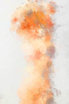 an abstract painting with orange and yellow colors