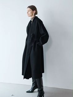 Women's long wool coat winter Coat Ootd, Women Winter Coat, Wool Wrap Coat, Two Models, Winter Inspiration, Long Wool Coat, Wrap Belt, Wool Wrap, Coat For Women