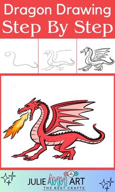 the dragon drawing step by step book with instructions for how to draw and paint it