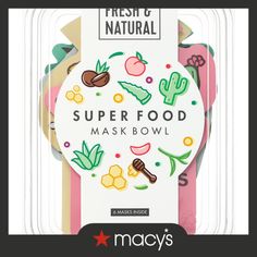 out of stock Superfood Bowl, Mask Bowl, Sheet Mask Set, Peach Fruit, Trendy Face Masks, Super Food, Face Mask Set, Super Bowl Food, Mascara Facial