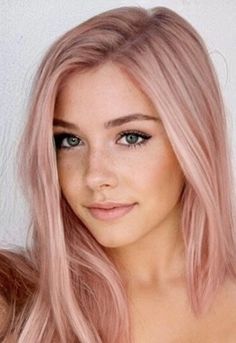 Hair Styles Brunette, Korean Hairstyle Ideas, Blond Rose, Pastel Pink Hair Color, Rosa Hair, Unicorn Hair Color, Korean Hairstyles, Light Pink Hair, Hair Color Rose Gold