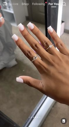 Soft White Nails, Hard Nails, Colored Acrylic Nails, Girly Acrylic Nails, Unique Acrylic Nails