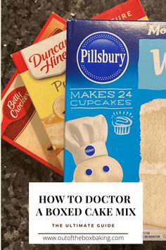 an image of how to doctor a boxed cake mix