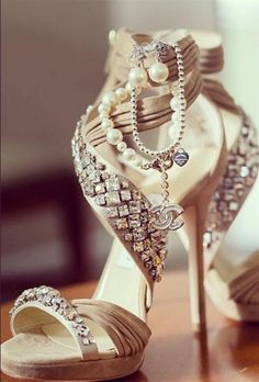 82 High Heels Wedding Shoes Ideas Chanel Wedding Shoes, Chanel Wedding, Hak Tinggi, Nude Sandals, Lv Bags, Olivia Palermo, Gorgeous Shoes, Fabulous Shoes, Crazy Shoes