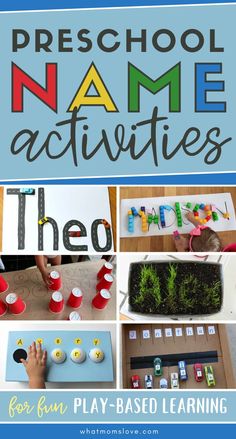 preschool name activities for the classroom to play based learning