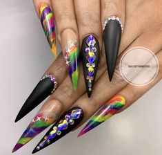 Rainbow Nails Design, Acrylic Nail Set, Nails Prom, I Love Love, Jelly Nails, Rainbow Nails, Marble Nails, Nail Pro