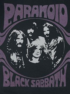 an image of the band paranoid black sabrah on a t - shirt that says paranoid