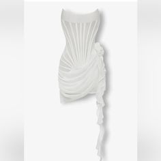 Heiress Beverly Hills White Chiffon Mesh Corset Flower Drape Mini Dress Sise Medium Brand New Never Worn White Birthday Dress, Corset Draping, Heiress Beverly Hills, Luxury Outfit, Luxury Clothing Brands, White Homecoming Dresses, Mesh Corset, Stage Outfit, Satin Corset