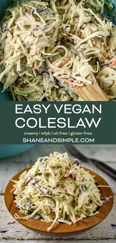 an easy and delicious coleslaw salad made with shredded vegetables