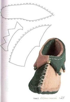 a pair of shoes with an arrow on the front and side, cut out from paper