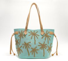 Is a joyful carry your jam? This beautifully embroidered and beaded tote delivers the smiles with each and every reach -- whether you designate it for the beach, your commute, or elegant daytrips. From America & Beyond. Summer Vacation Beaded Shoulder Bag, Summer Vacation Beaded Beach Bag, Summer Beaded Bags For Daily Use, Beaded Beach Bags For Beach Season, Green Beaded Bag For Summer, Summer Green Beaded Bag, Summer Beaded Tote Bag, Summer Beaded Shoulder Bag For Shopping, Beaded Bag For Everyday Use During Beach Season