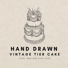 hand drawn vintage tier cake logo