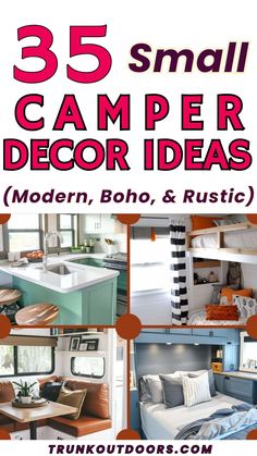 small camper decor ideas for the modern, boho, and rustic rvs