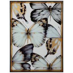 an image of butterflies flying in the air with white and yellow colors on their wings