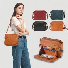 Product   Description             Description: Material: PU Simple length: 73cm/28.7 inches Color: red, blue, black, brown Outer bag type: inner patch pocket Size: 27*20*9cm/10.6*7.9*3.5 inches Function: ID bag, interlayer zipper bag 1. Made of high-quality PU, the full-grain natural state is well preserved, showing the natural pattern beauty of animal skins. High brightness, with a layer of natural wax feeling on the surface, clear grain and smooth surface. 2. This leather bag is lightweight in Tas Bahu, Leather Shoulder Bags, Crossbody Bag Women, Leather Shops, Womens Crossbody Bag, Zipper Bags, Bag Women, Hobo Bag, Crossbody Shoulder Bag