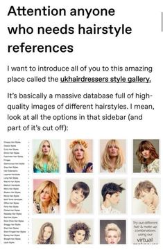 an ad for hairdressers with many different hairstyles and styles on it