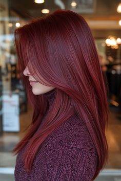 Find a cherry red hair look that perfectly complements your skin tone and personal style. Wine Hair Color, Red Hair Looks, Subtle Balayage, Red Hair Color, Burgundy Wine, Balayage Highlights, Hair Envy, Wine Colored