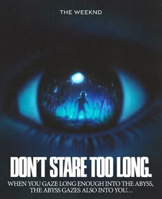 the movie poster for don't stare too long, which features an image of a man