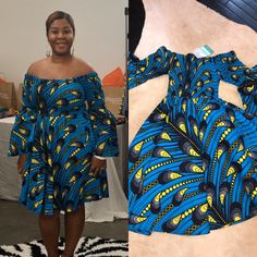 Fitted Off Shoulder Dress With Smocked Bodice, Cotton Dresses With Elastic Shoulders, Fitted Off-shoulder Dress With Elastic Neckline, Fitted Off-shoulder Smock Dress, Skirt Flowy, Fashion Illustration Dresses, Ankara Style, African Print Dress, African Print Dresses