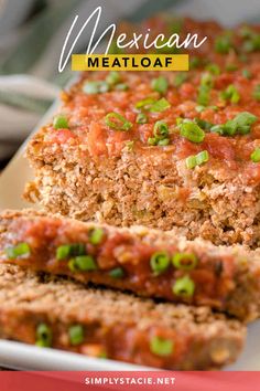 mexican meatloaf on a plate with text overlay